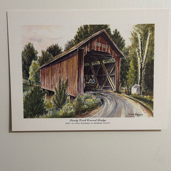 Sandy Creek Covered Bridge 9”x 12” Print - Picture 1 of 4